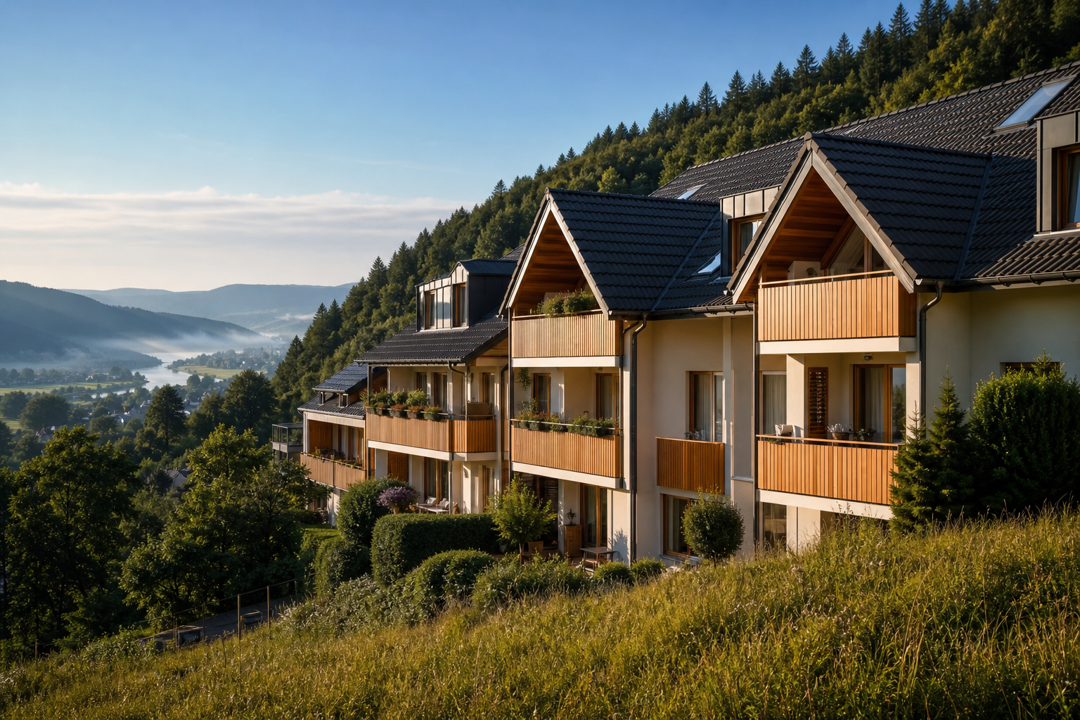Wohnhaus am Hang im Landkreis Waldshut mit Blick ins Hochrheintal